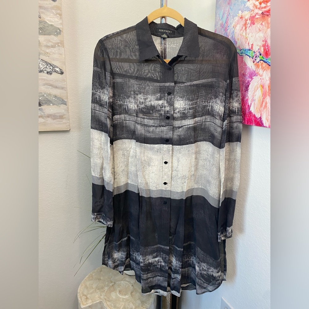 Periphery Sheer Long Sleeve Blouse